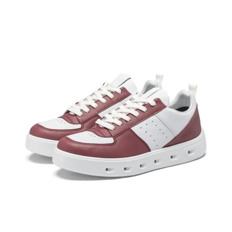 Ecco Low Top Skateboard Shoes Women's Brick Red-1