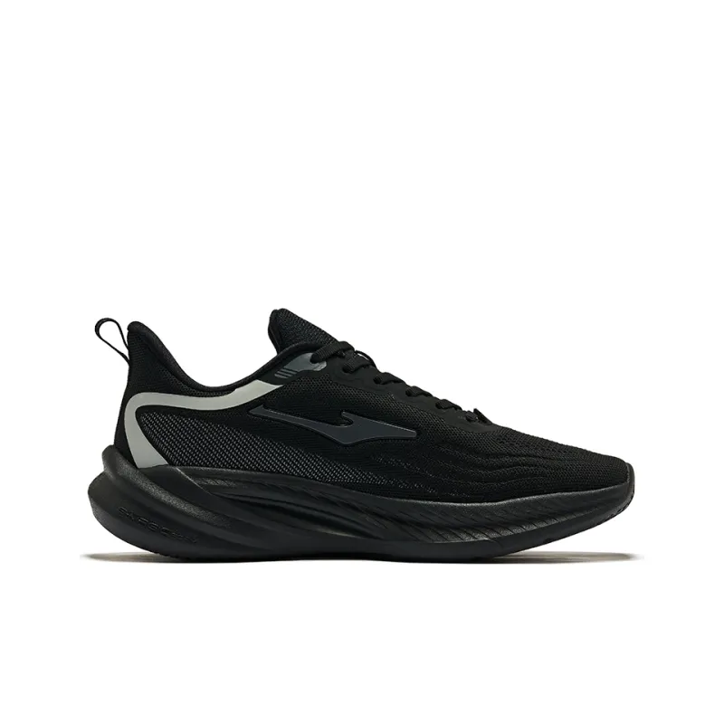 Erke Cushioned Wear Resistant Breathable Low Top Running Shoes Men's Jet Black/Recycling Gray-1