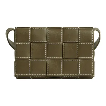 Bottega Veneta CASSETTE Cow Leather Shoulder Bag Crossbody Bag Small Size Men's Clay Brown