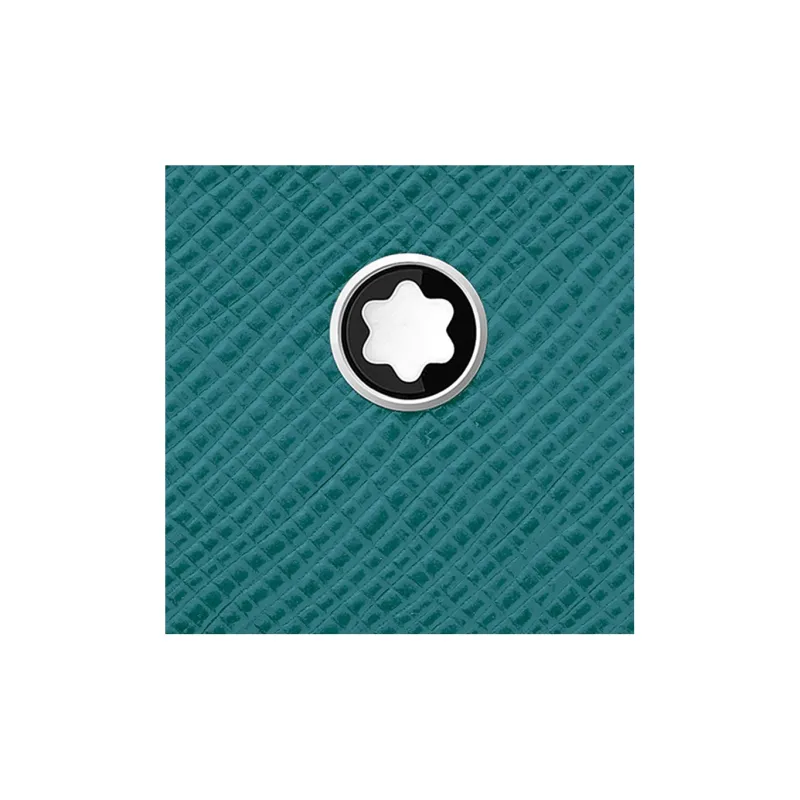 MONTBLANC Cow Leather Card Holder Men's Turquoise Blue-1