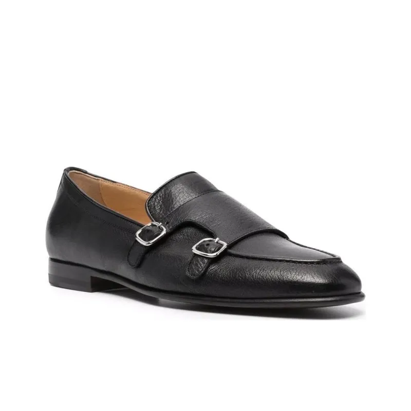 SCAROSSO Ernesto Buckle Detailed Almond Toe Loafers-1