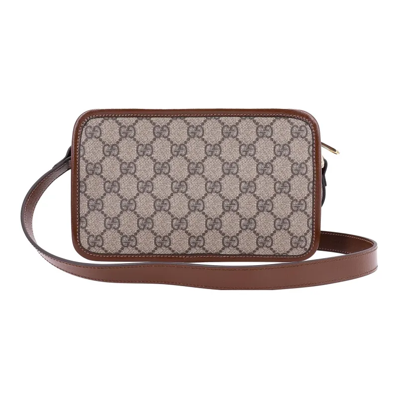 GUCCI Canvas With Leather Box Bag Shoulder Bag Crossbody Bag Mini Unisex Ebony/Brown-2