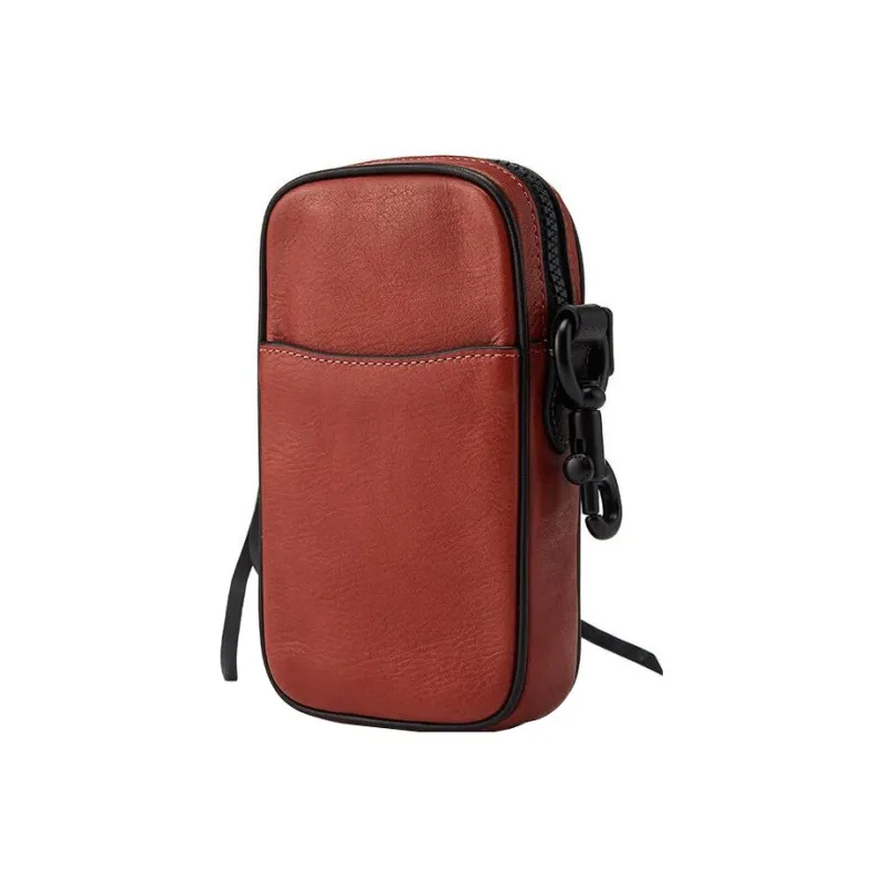 COACH N/S Leather Camera Bag Wallet Cell Phone Pouch Shoulder Bag Crossbody Bag Mini Men's Red-1