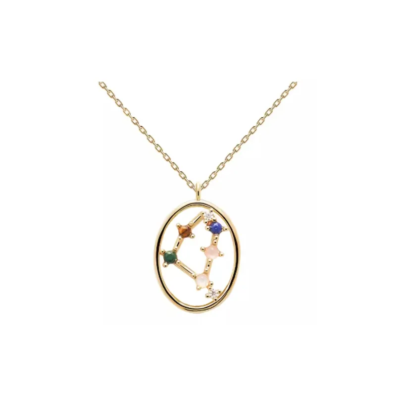 PDPAOLA Rose Quartz Labradorite Necklaces Women's Gold-9
