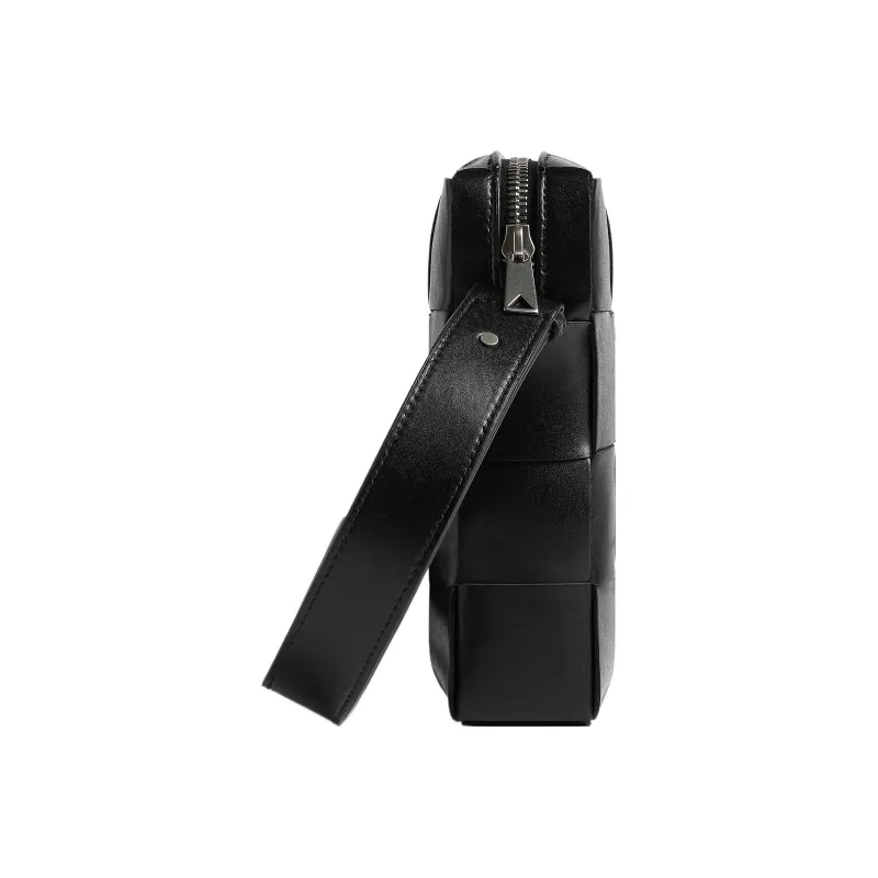 Bottega Veneta CASSETTE Cow Leather Cell Phone Pouch, Shoulder Bag, Crossbody Bag Regular Men's Black-1