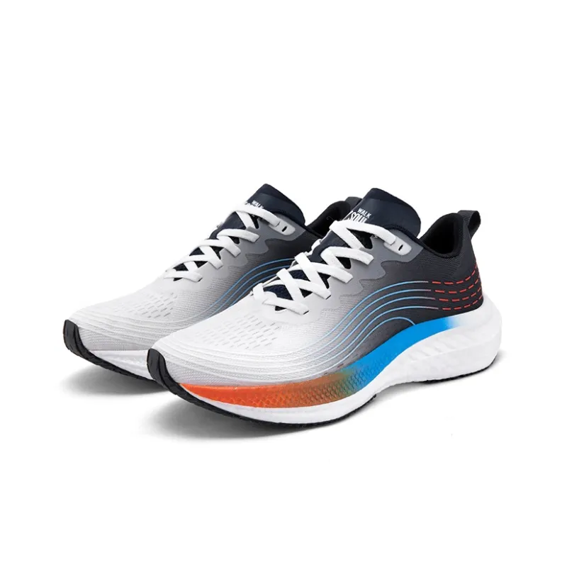 WALKSOUL Running Shoes Men Low Top White/Gray/Black/Royal Blue-5