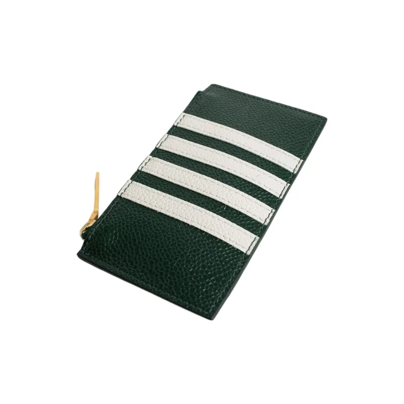 THOM BROWNE Logo Printed Zipped Card Holder-3