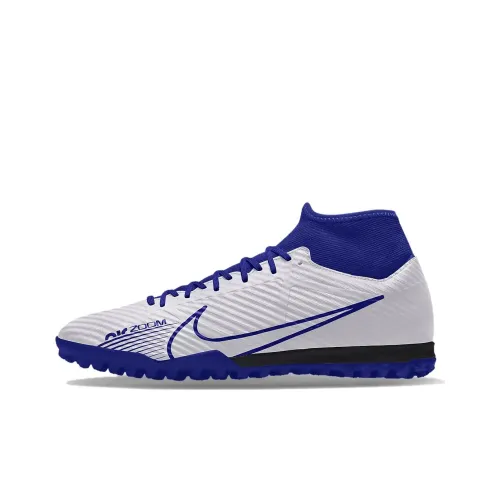 Nike Zoom Mercurial Superfly 9 Academy FG Cushioning Wear Resistant Soccer Shoes Unisex Blue White