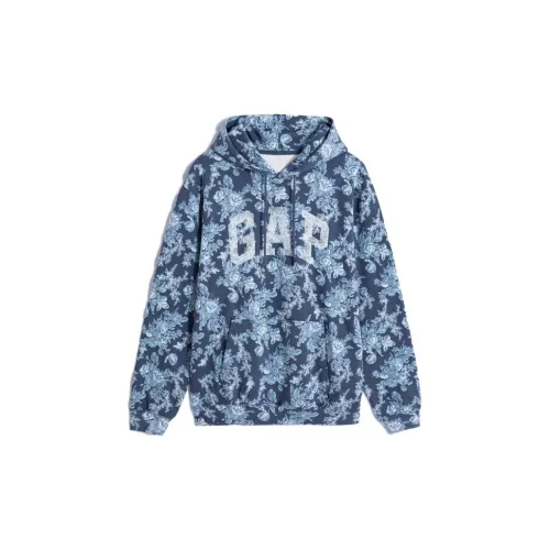 GAP Sweatshirts Unisex Blue Floral Print