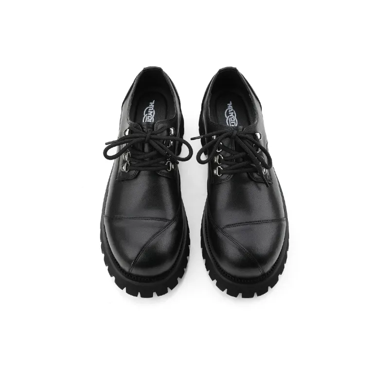 HANQIAORIJI Black Blood Series Casual Leather Shoes Unisex Black-2