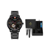 Black Case Black Strap Black Dial Red Studs
