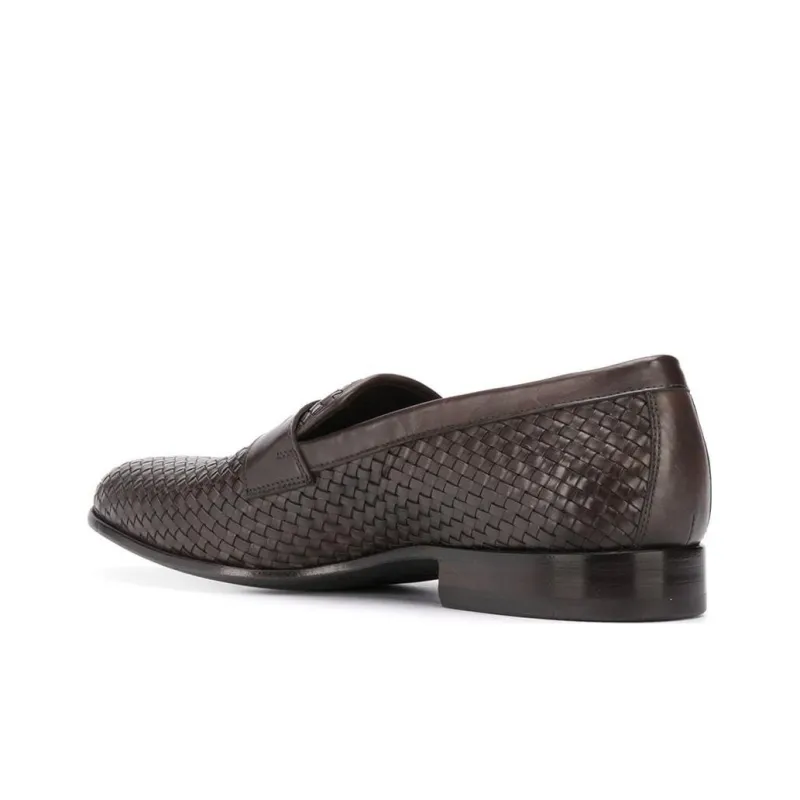 SCAROSSO Andrea Almond Toe Woven Loafers-4
