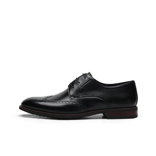 GOLDLION Dress Shoes Men Low-Top Black