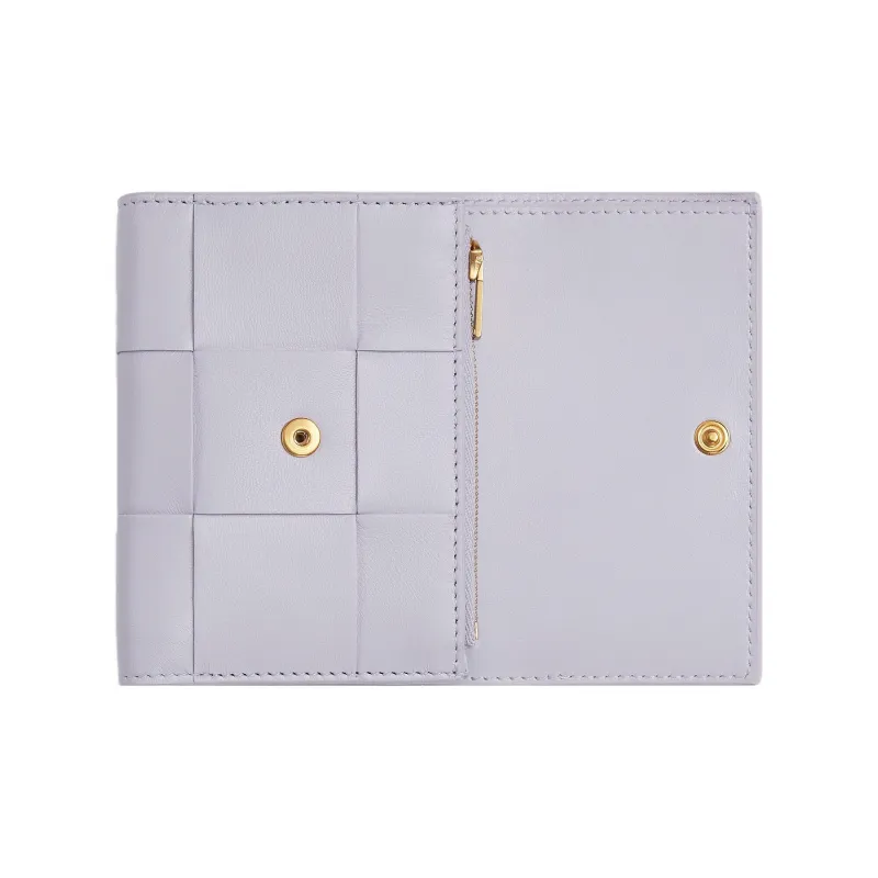 Bottega Veneta CASSETTE Sheepskin With Cow Leather Wallet Regular Women's Light Purple-2