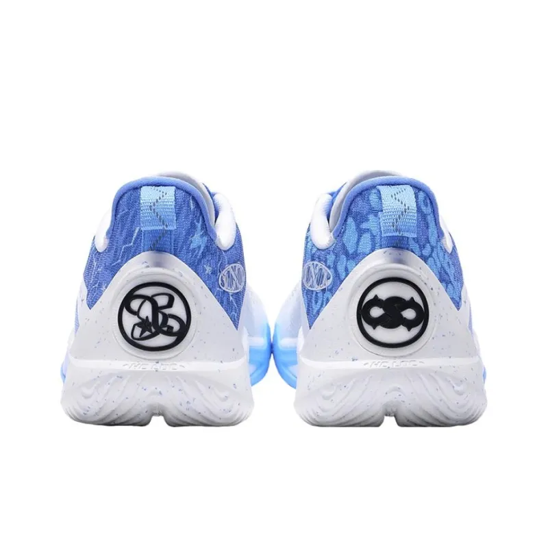 Bipolar X LINING Speed 10 Basketball Shoes Men Low Top Standard White/Dark Navy Blue-3