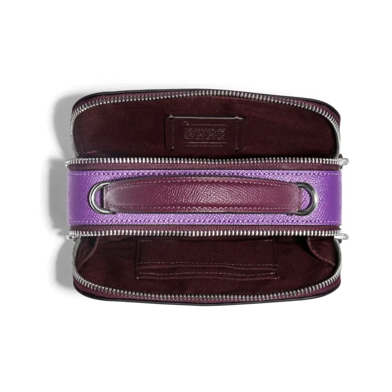 COACH Disney Collaboration BOX CROSSBODY Cow Split Leather Clutch Women's Dark Purple-2