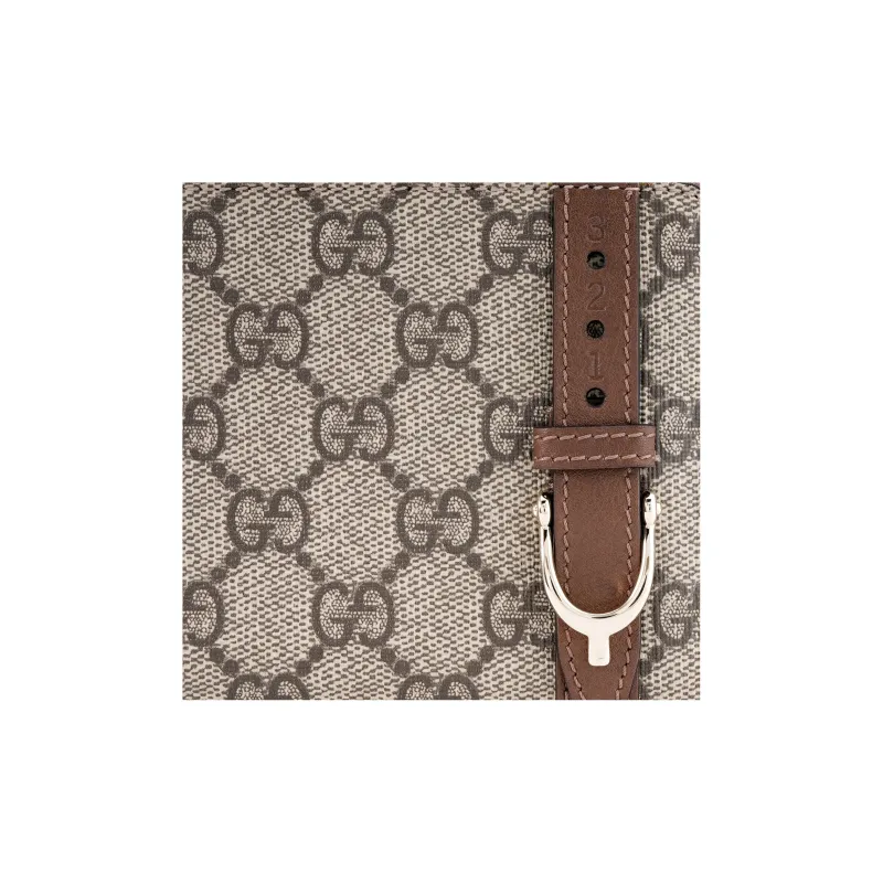 GUCCI Canvas With Leather Wallet Regular Unisex Ebony/Brown-7