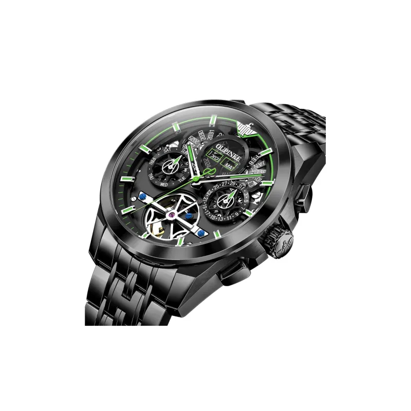 Oupinke Darth Vader Collection Mechanical Movement Stainless Steel Watchband Watch Men's Watches Black Dial-14