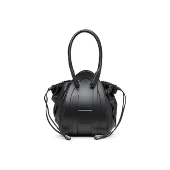 DIESEL Cowhide With Sheepskin Handbag Shoulder Bag Women's Black
