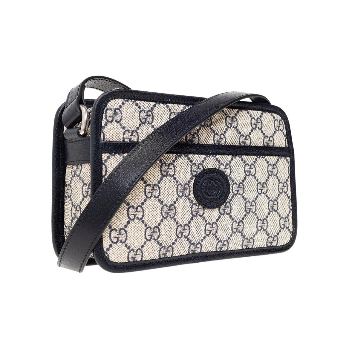 GUCCI Canvas With Leather Box Bag Shoulder Bag Crossbody Bag