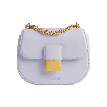 Bottega Veneta Cow Leather Shoulder Bag, Crossbody Bag Mini Women's Oyster Purple