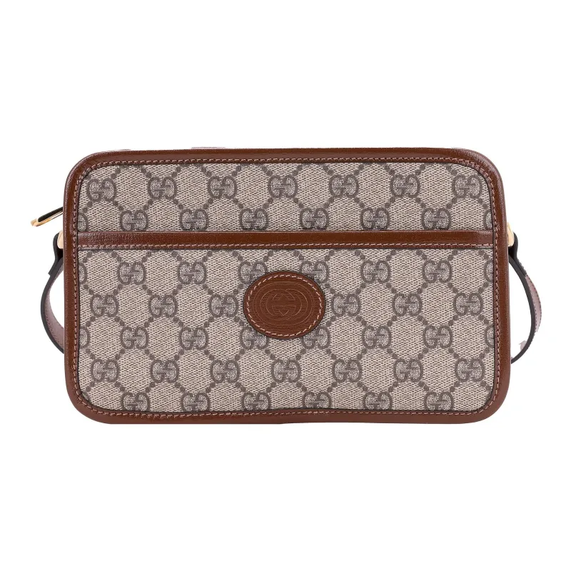 GUCCI Canvas With Leather Box Bag Shoulder Bag Crossbody Bag Mini Unisex Ebony/Brown-0