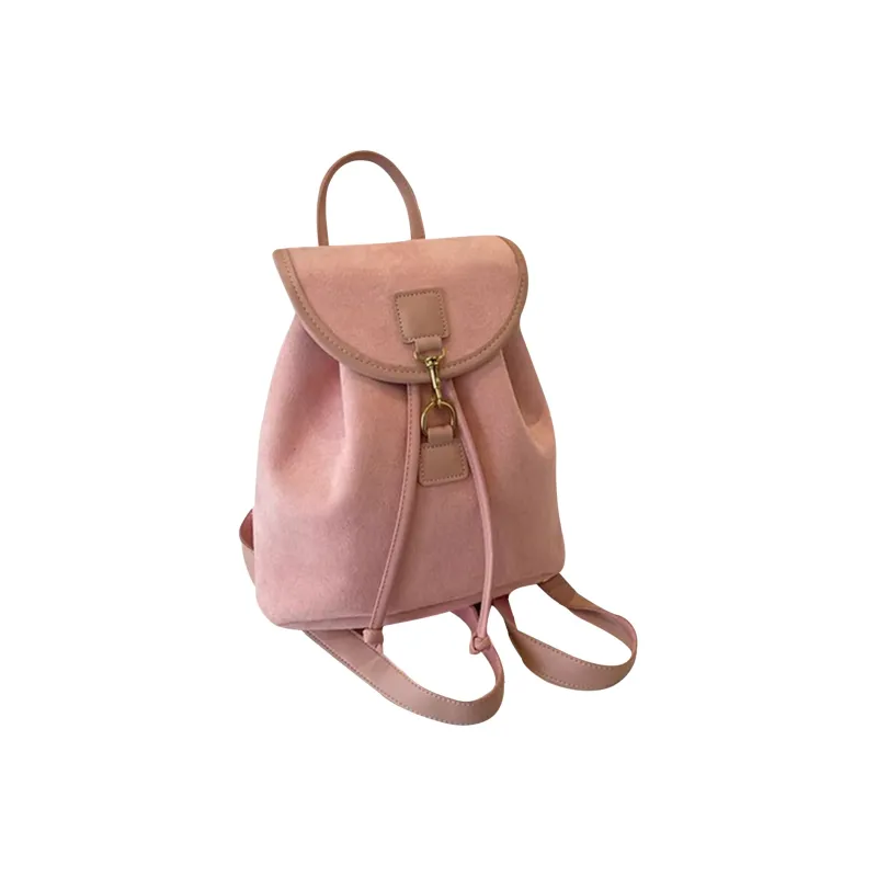 UNITE STAR Canvas Backpack Medium Size Khaki Black/Cherry Blossom Pink/White-9