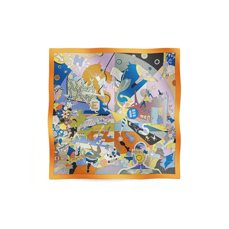 HERMES Ca Decoiffe Silk Scarves Women's Multicolor-0