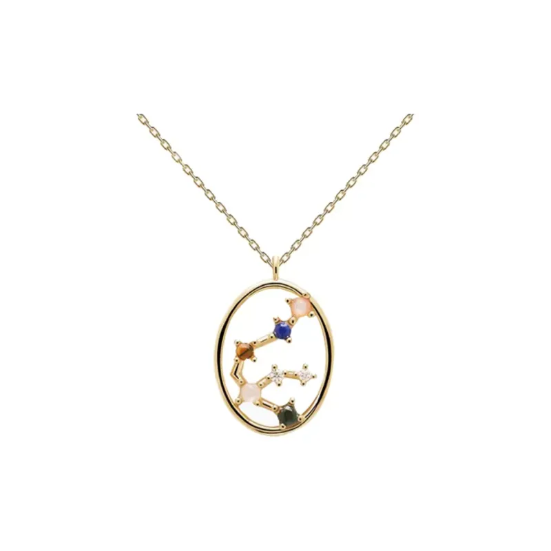 PDPAOLA Rose Quartz Labradorite Necklaces Women's Gold-10