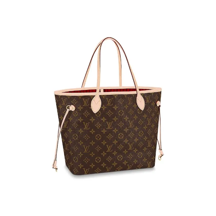 LOUIS VUITTON Neverfull MM Monogram Handbag Tote Women's Brown/Cherry-2