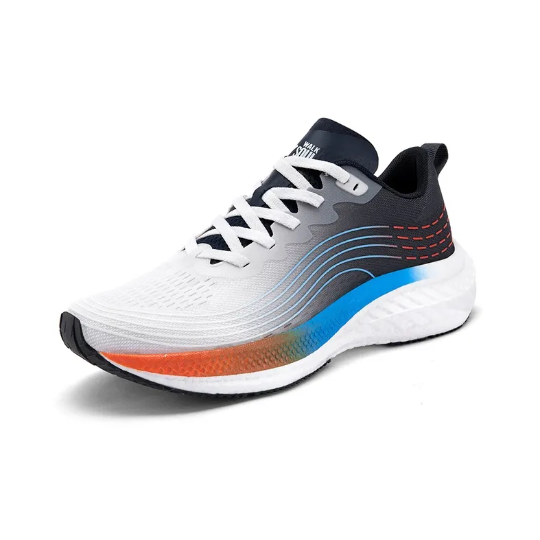 WALKSOUL Running Shoes Men Low Top White/Gray/Black/Royal Blue-1