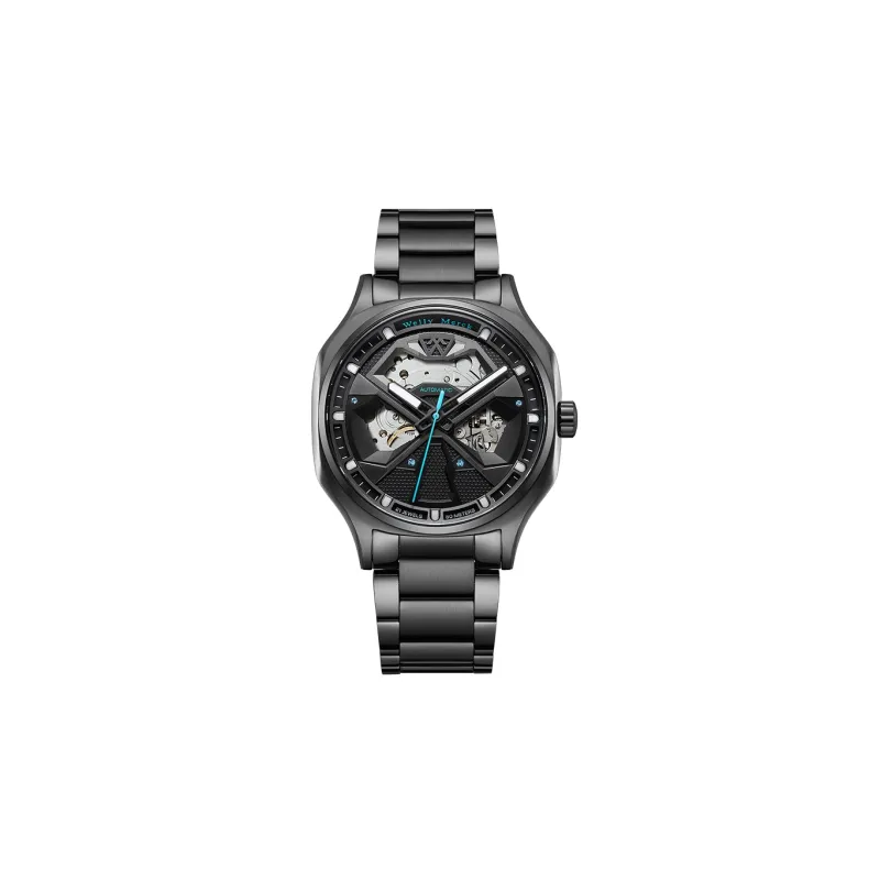 Welly Merck Automatic Mechanical Movement Stainless Steel Strap Watch Men's Watches Cut-Out Dial-2