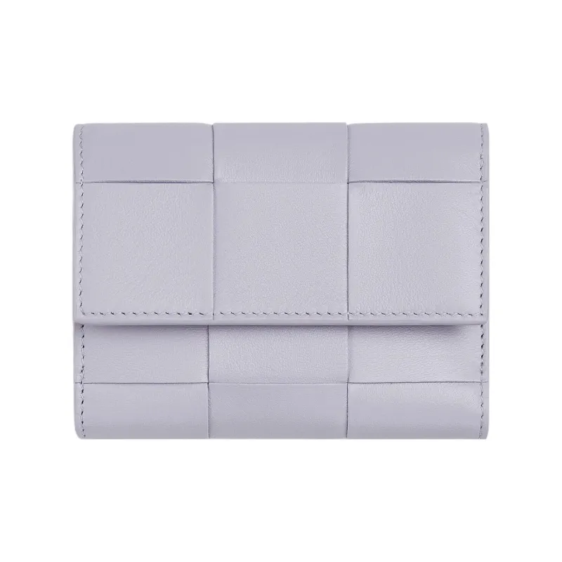 Bottega Veneta CASSETTE Sheepskin With Cow Leather Wallet Regular Women's Light Purple-0