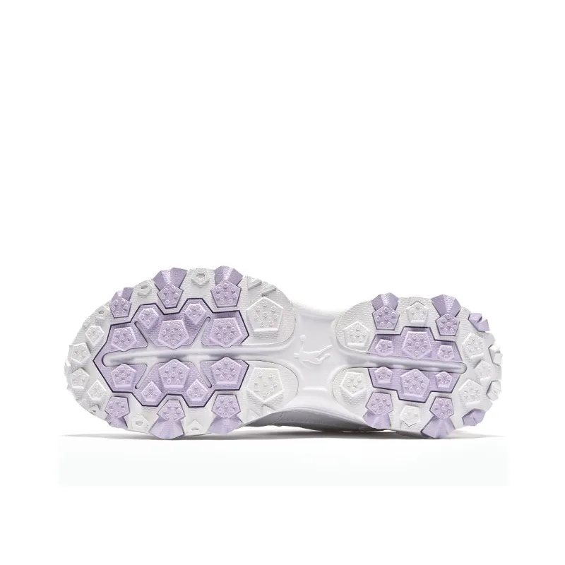 QIAODAN Cushioning, Wear Resistant Low Top Running Shoes Women's White Purple-4