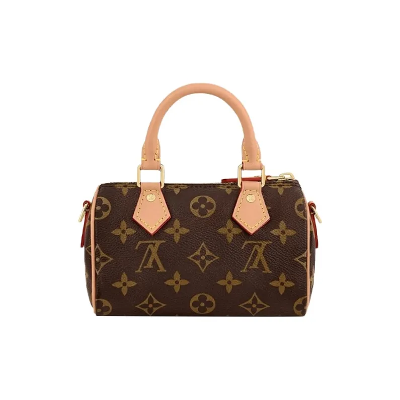 LOUIS VUITTON Nano Speedy Handbag Monogram Canvas Brown-2