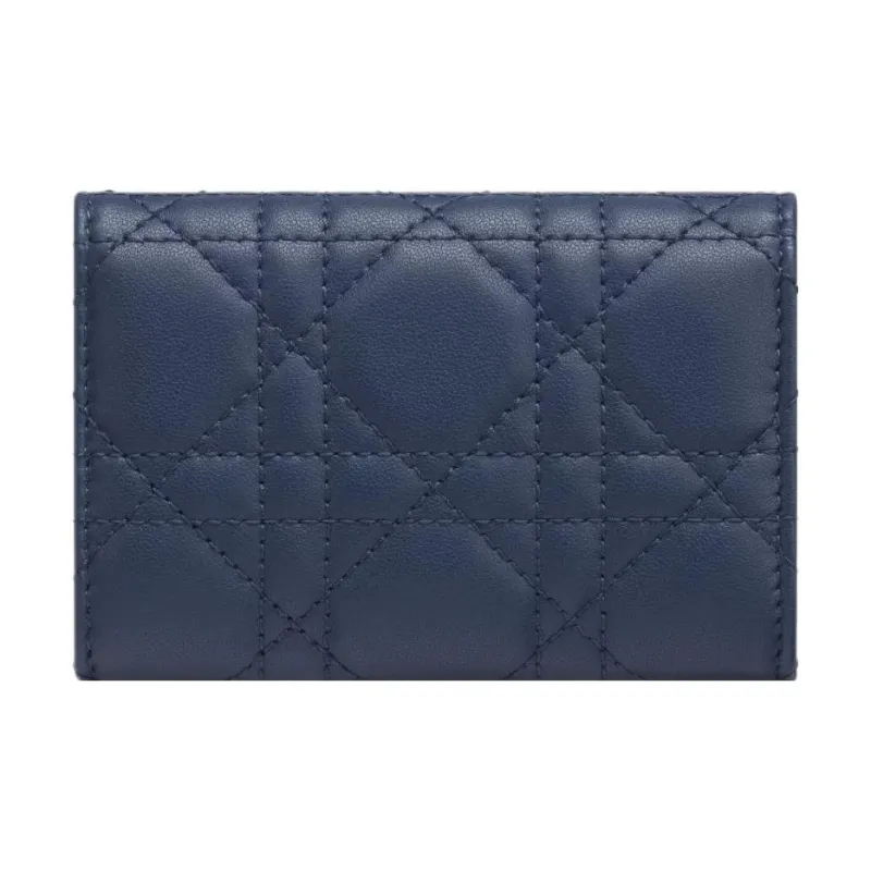 DIOR Sheepskin Wallet Extra Small Women's Deep Sea Blue-2