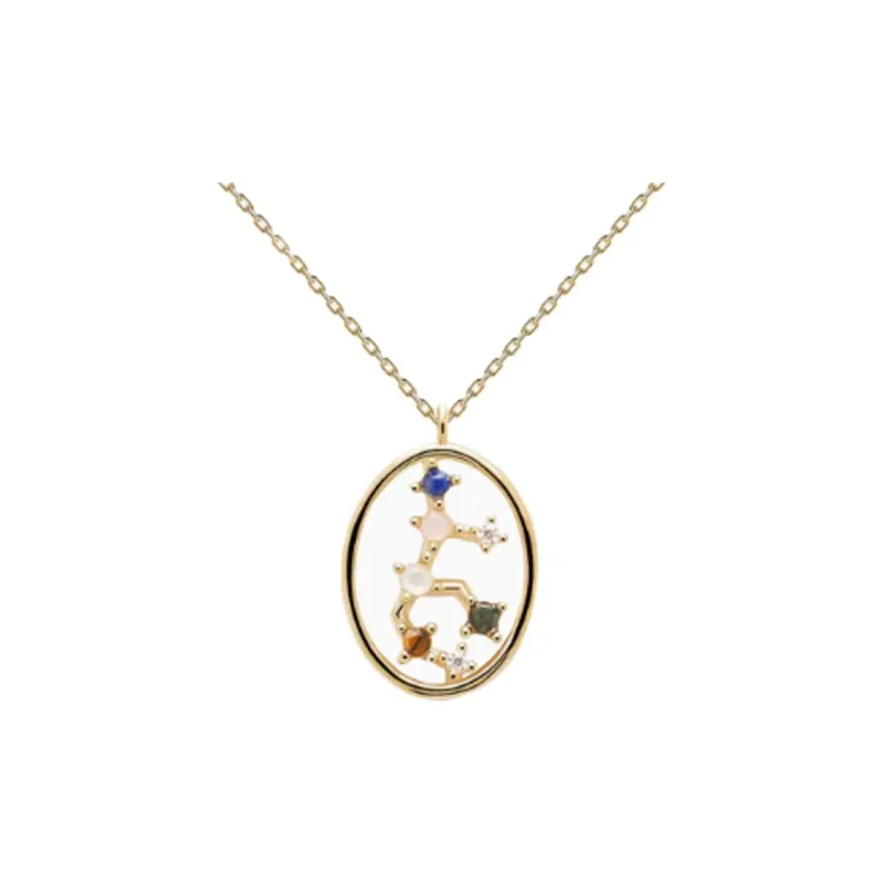 PDPAOLA Rose Quartz Labradorite Necklaces Women's Gold-1