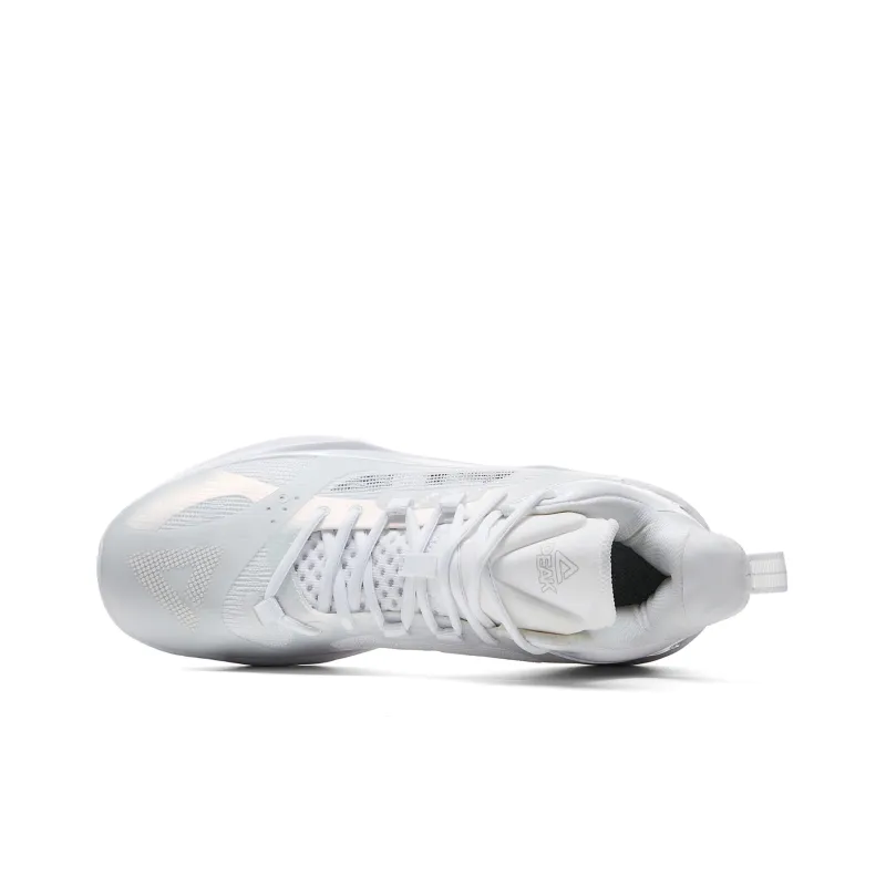 PEAK Flash 5 Generations Taichi Slip Resistant Low Top Basketball Shoes Men's Flashing Color Scheme All White-3