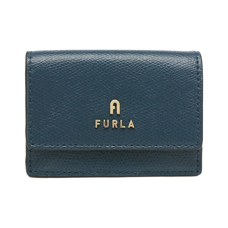 Furla Leather Wallet Mini Women's Blue-0