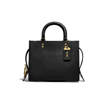 COACH Rogue Leather Portable Crossbody Bag Shoulder Bag Medium Size Women's Brass/Black