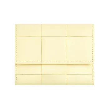 Bottega Veneta CASSETTE Sheepskin With Cow Leather Wallet Regular Women's Light Yellow