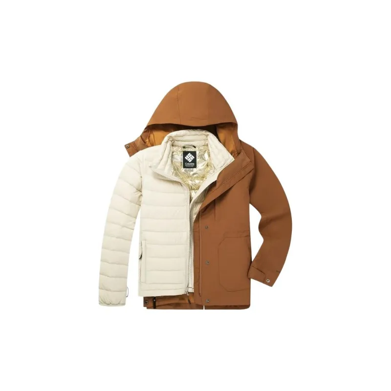 Columbia Waterproof And Windproof To Keep Warm Windbreaker Jacket Women's Brown-2