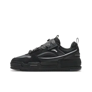 Anta Micro Sugar Puffy Shoes Slip Resistant Breathable Low Top Skateboard Shoes Men's Black