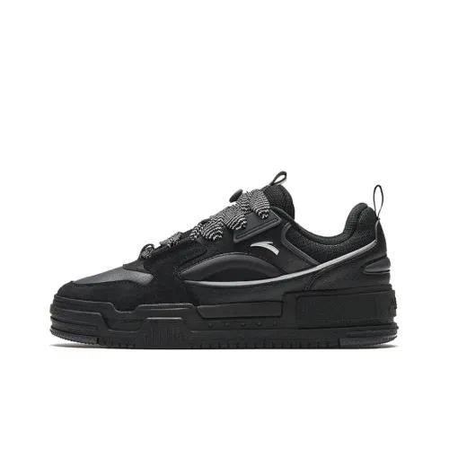 Anta Micro Sugar Puffy Shoes Slip Resistant Breathable Low Top Skateboard Shoes Men's Black
