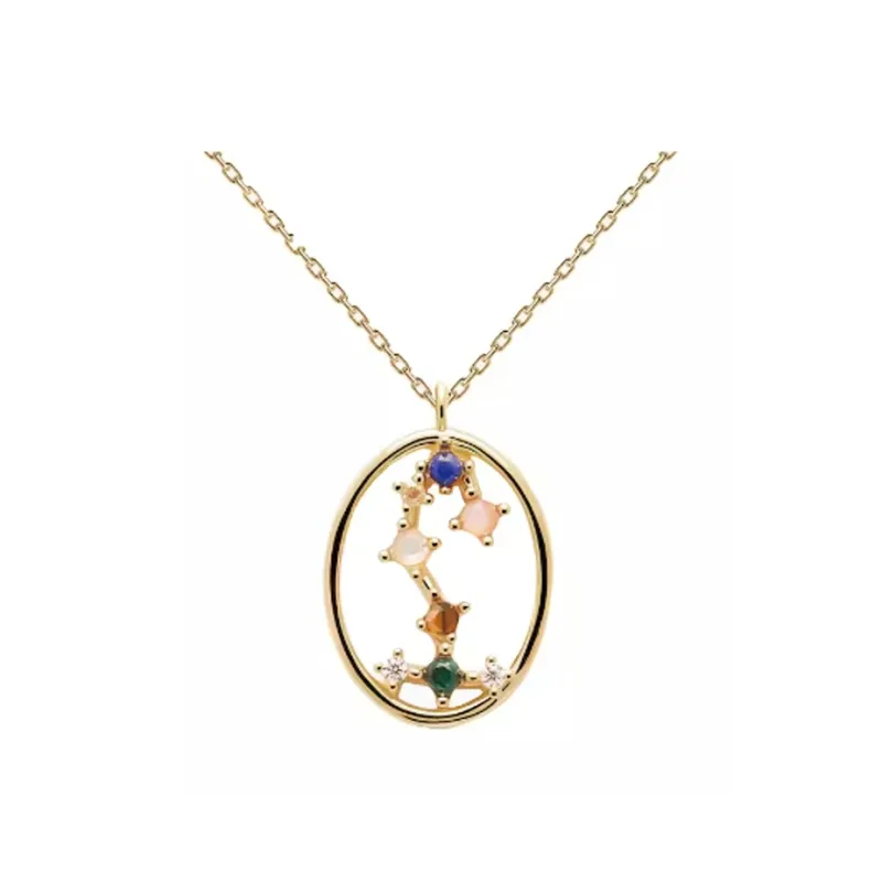 PDPAOLA Rose Quartz Labradorite Necklaces Women's Gold-7