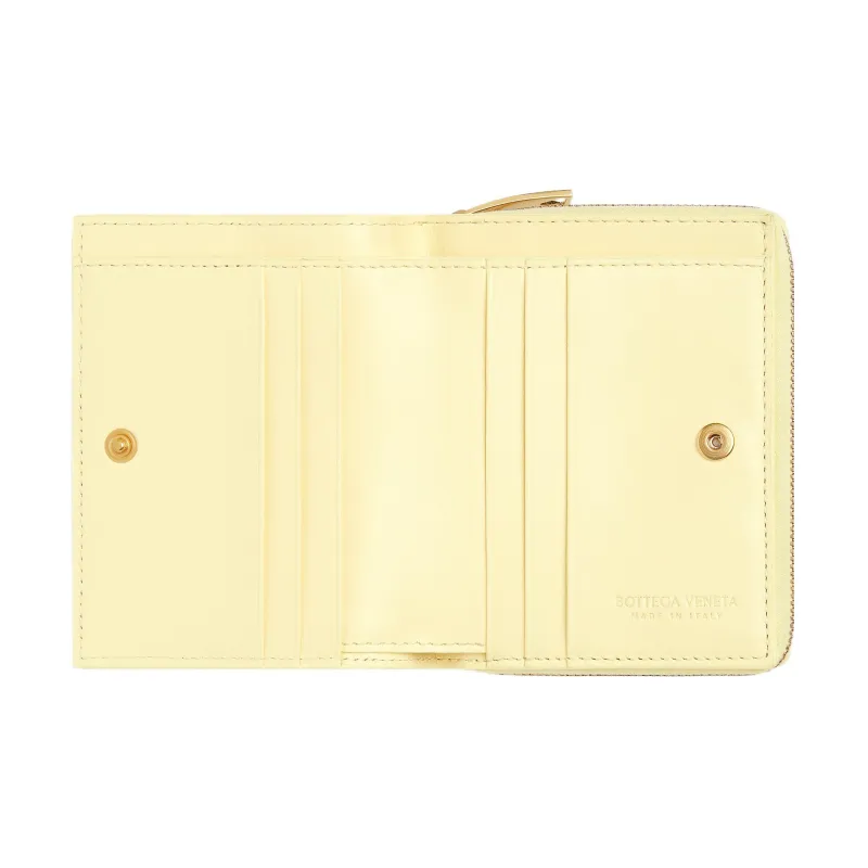 Bottega Veneta Lambskin Wallet Regular Women's Light Yellow-1