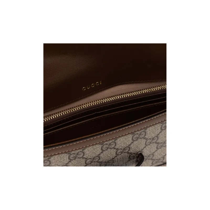 GUCCI Horsebit 1955 Canvas With Leather Crossbody Bag Shoulder Bag Women's Brown-4