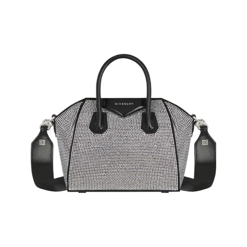 Givenchy Antigona Satin Shoulder Bag, Crossbody Bag, Handbag Mini Women's Black-0