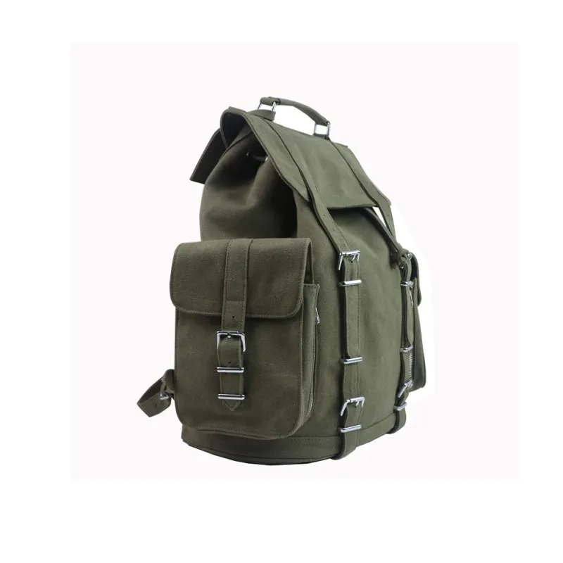 Slazenger Canvas Backpack Tubas Unisex Graphite Gray/Army Green-5