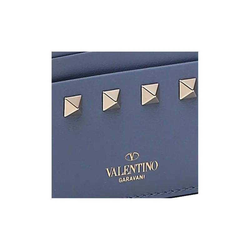 Valentino Leather Coin Purses Card Holders Regular Women's Gray Blue-3